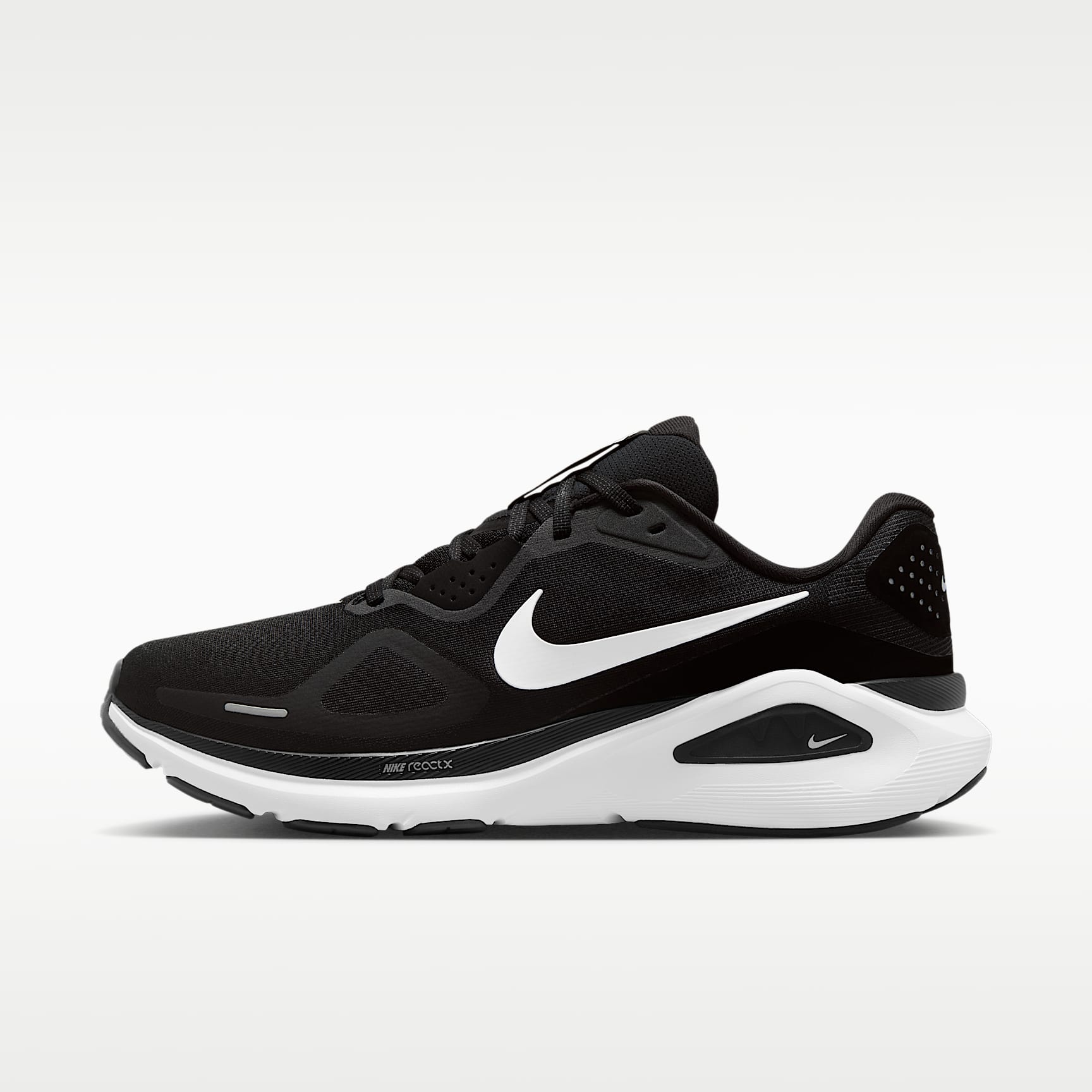 Nike Structure 26 Straßenlaufschuh (Herren) – Schwarz/Cool Grey/Metallic Silver/Weiß