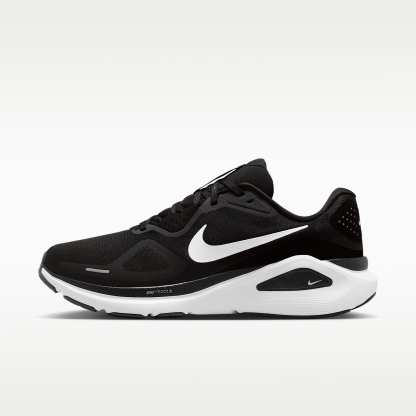 Nike Structure 26 Straßenlaufschuh (Herren) – Schwarz/Cool Grey/Metallic Silver/Weiß
