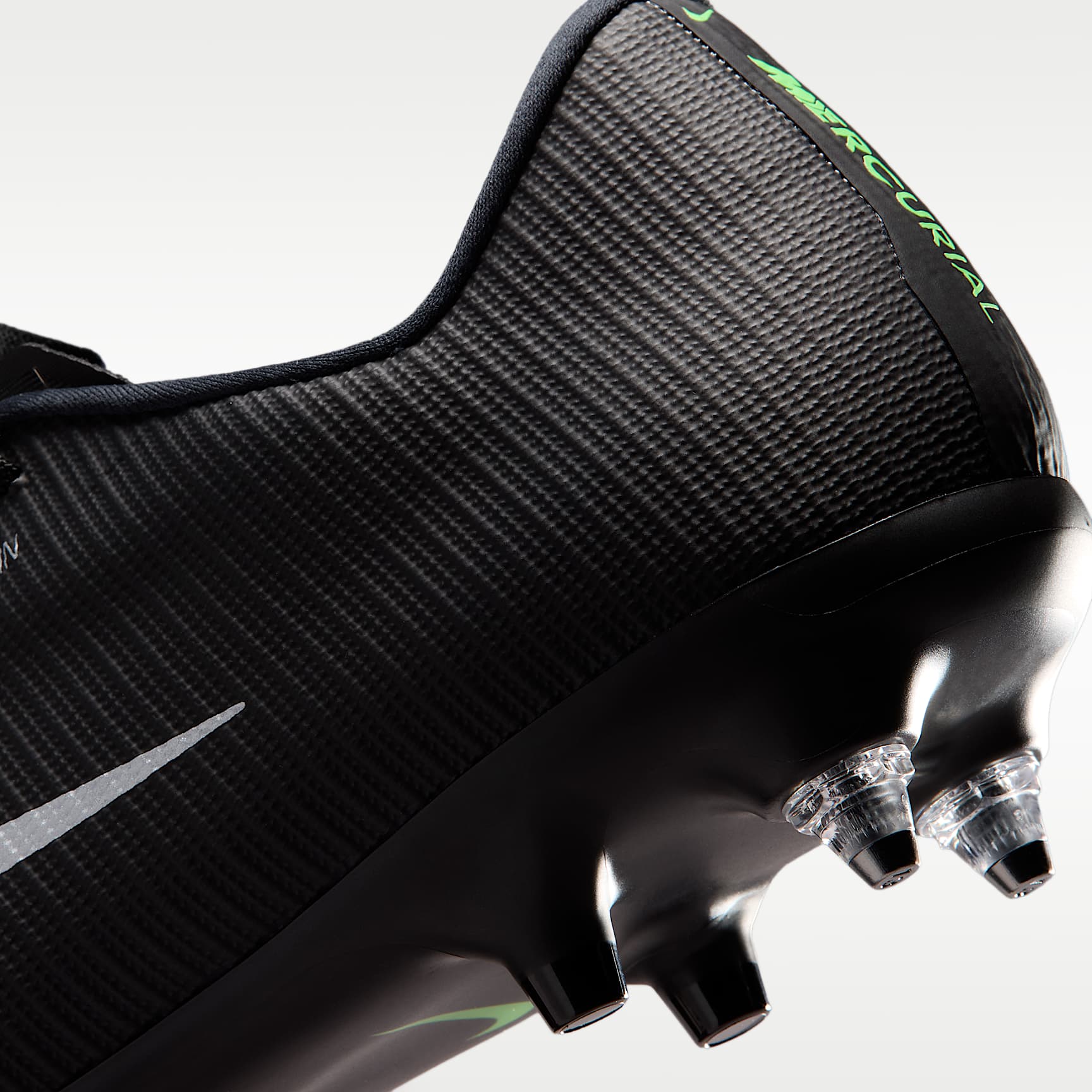 Nike Mercurial Vapor 17 Academy Low-Top-Fußballschuh für weichen Rasen – Schwarz/Schwarz/Illusion Green