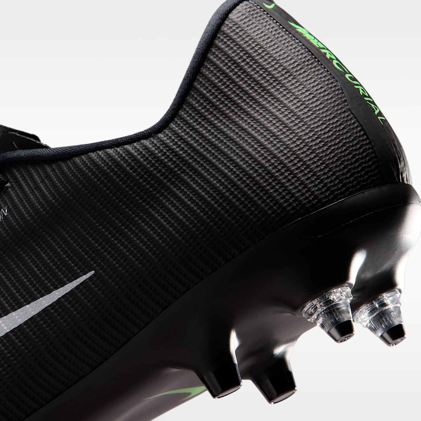 Nike Mercurial Vapor 17 Academy Low-Top-Fußballschuh für weichen Rasen – Schwarz/Schwarz/Illusion Green