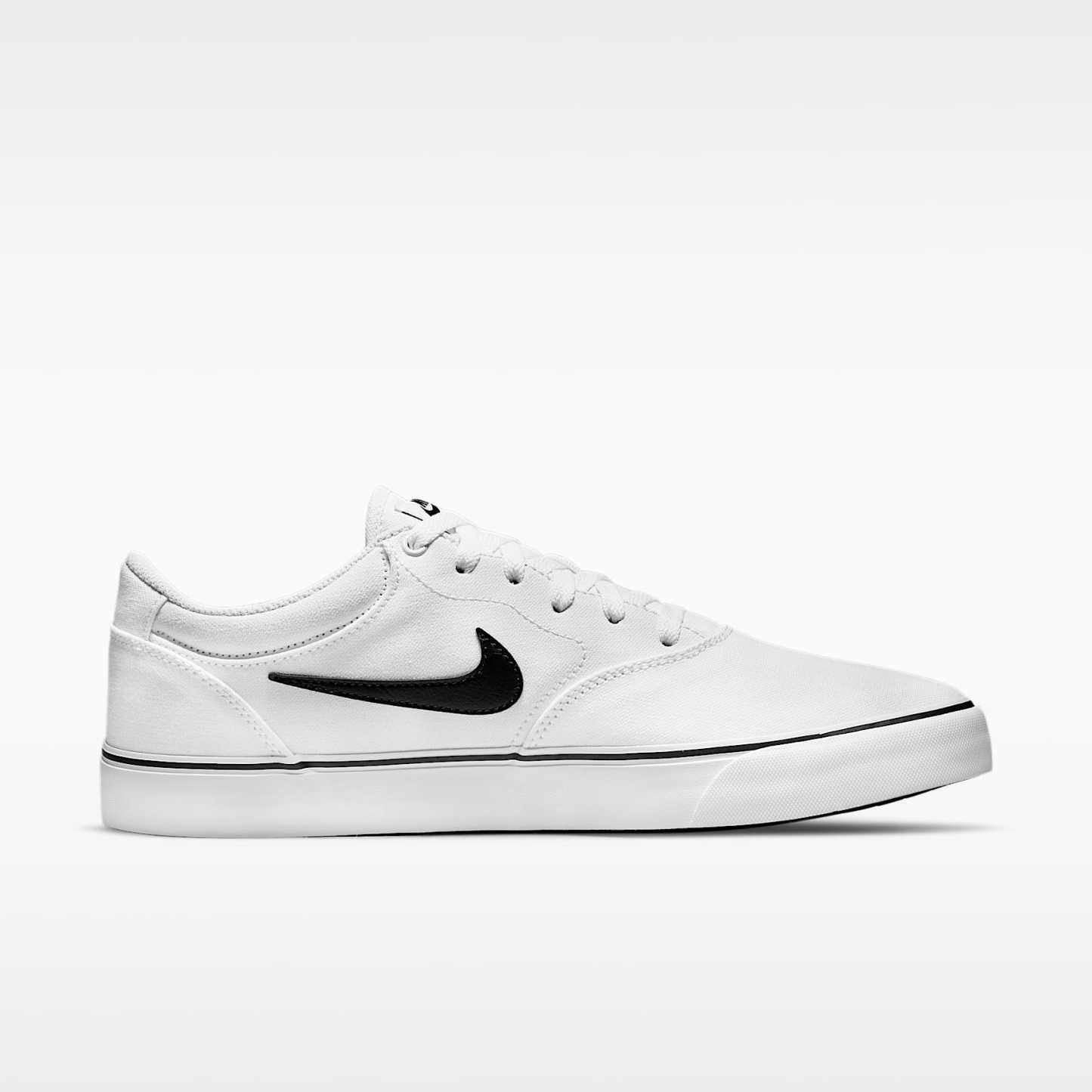 Nike SB Chron 2 Canvas Skateboardschuh – Weiß/Weiß/Schwarz