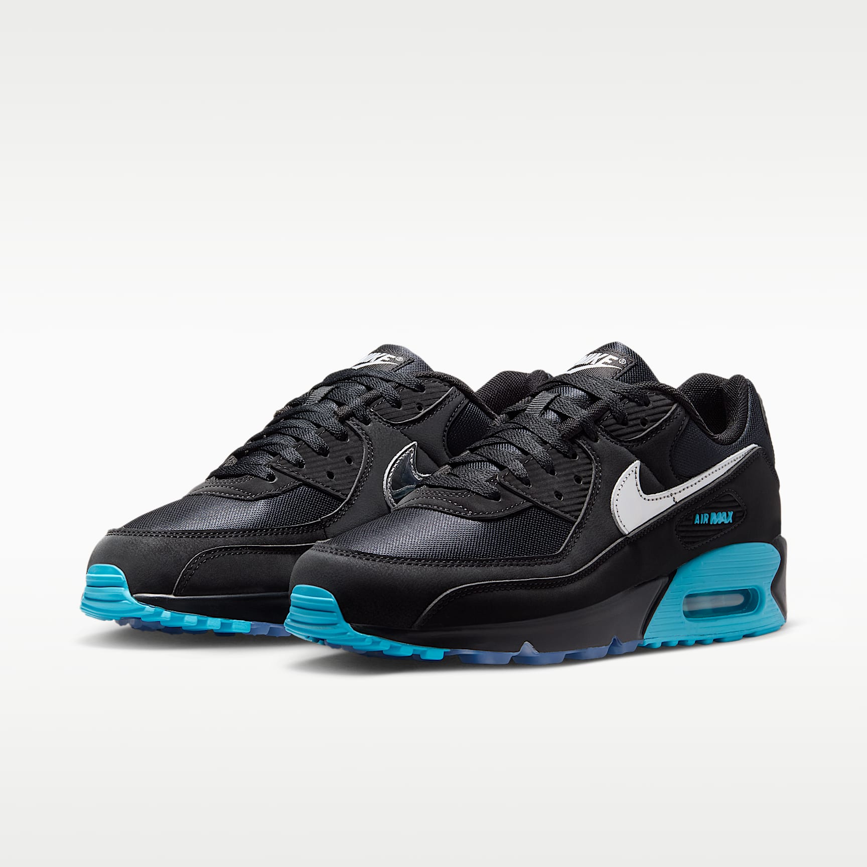 Nike Air Max 90 Premium "Scorpion" Schuh (Herren) – Schwarz/Gamma Blue/Ice/Chrome