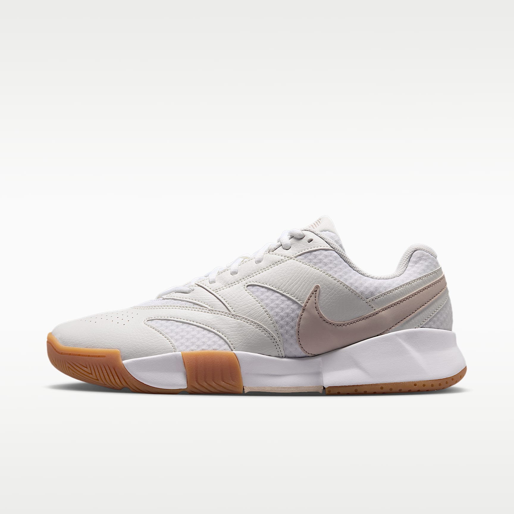 NikeCourt Lite 4 Herren-Tennisschuh – Weiß/Summit White/Linen/Light Orewood Brown