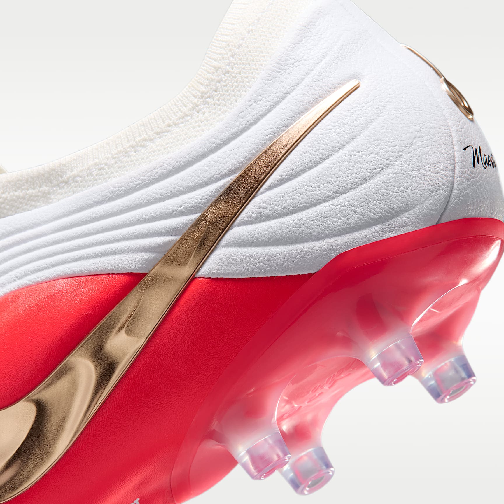 Nike Tiempo Maestro Elite Low Top Fußballschuh für Kunstrasen – Weiß/Bright Crimson/Blur