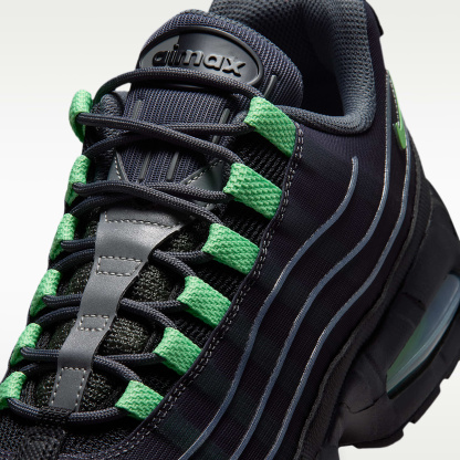 Nike Air Max 95 Big Bubble Tech Schuh (Herren) – Iron Grey/Schwarz/Metallic Silver/Illusion Green