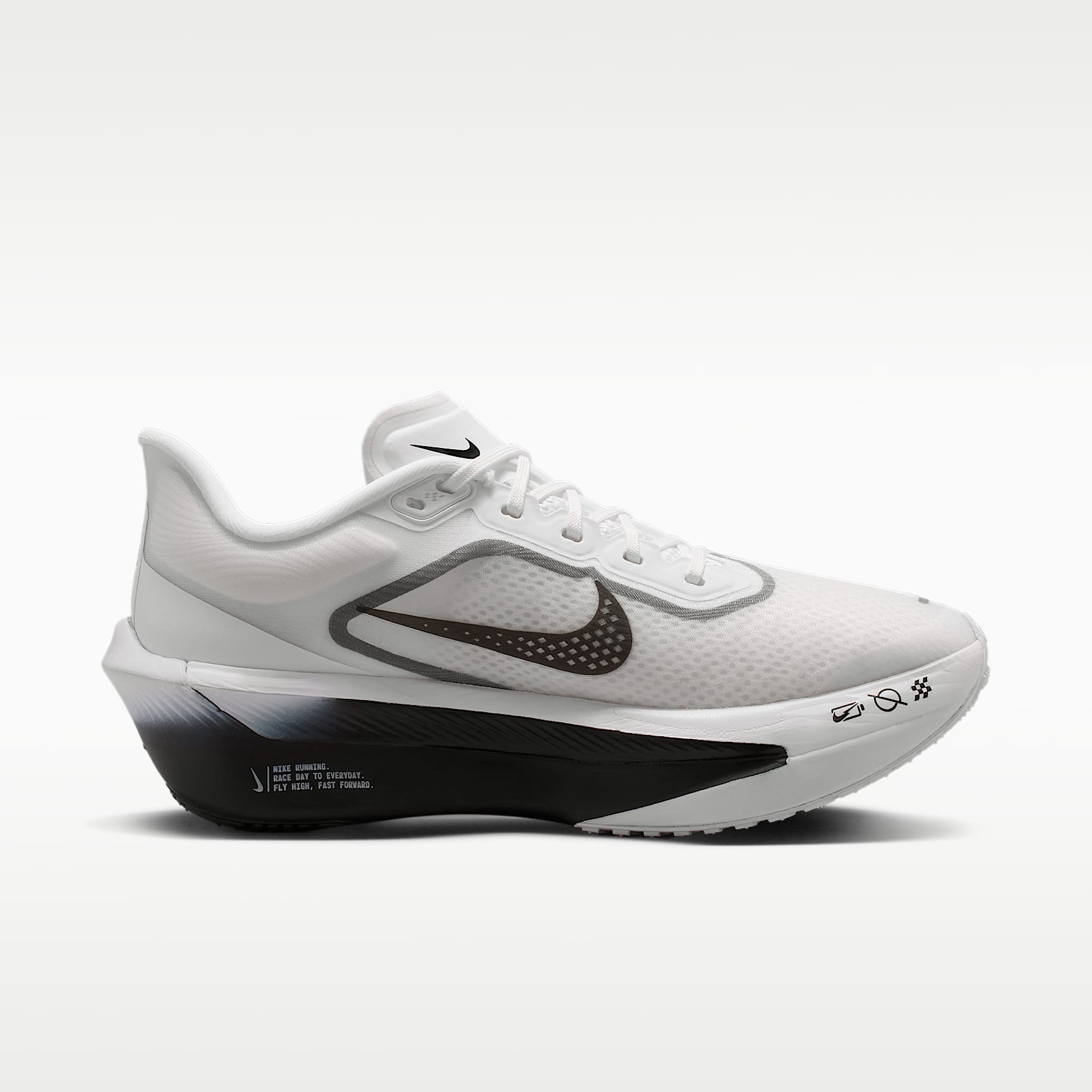 Nike Zoom Fly 6 Straßenlaufschuh für Wettkämpfe (Damen) – Weiß/Smoke Grey/Metallic Silver/Schwarz