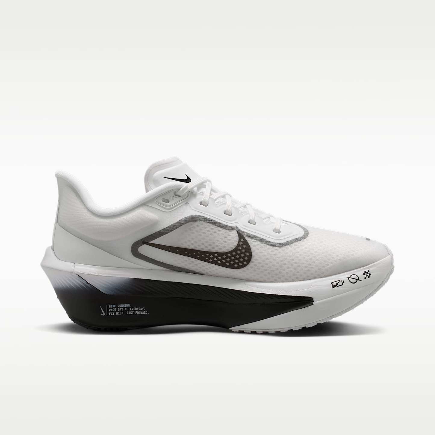 Nike Zoom Fly 6 Straßenlaufschuh für Wettkämpfe (Damen) – Weiß/Smoke Grey/Metallic Silver/Schwarz