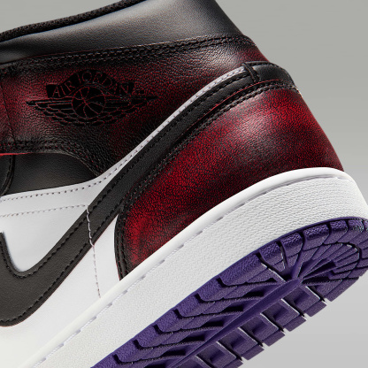 Air Jordan 1 Mid SE Schuh (Herren) – True Red/Weiß/Court Purple/Schwarz