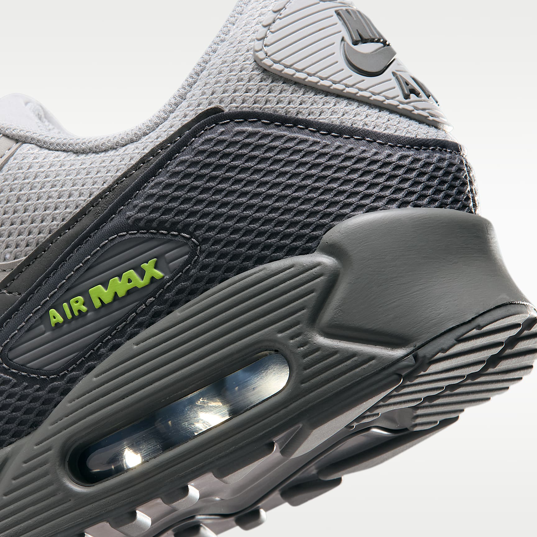 Nike Air Max 90 Premium Schuh (Herren) – Light Smoke Grey/Smoke Grey/Volt/Iron Grey