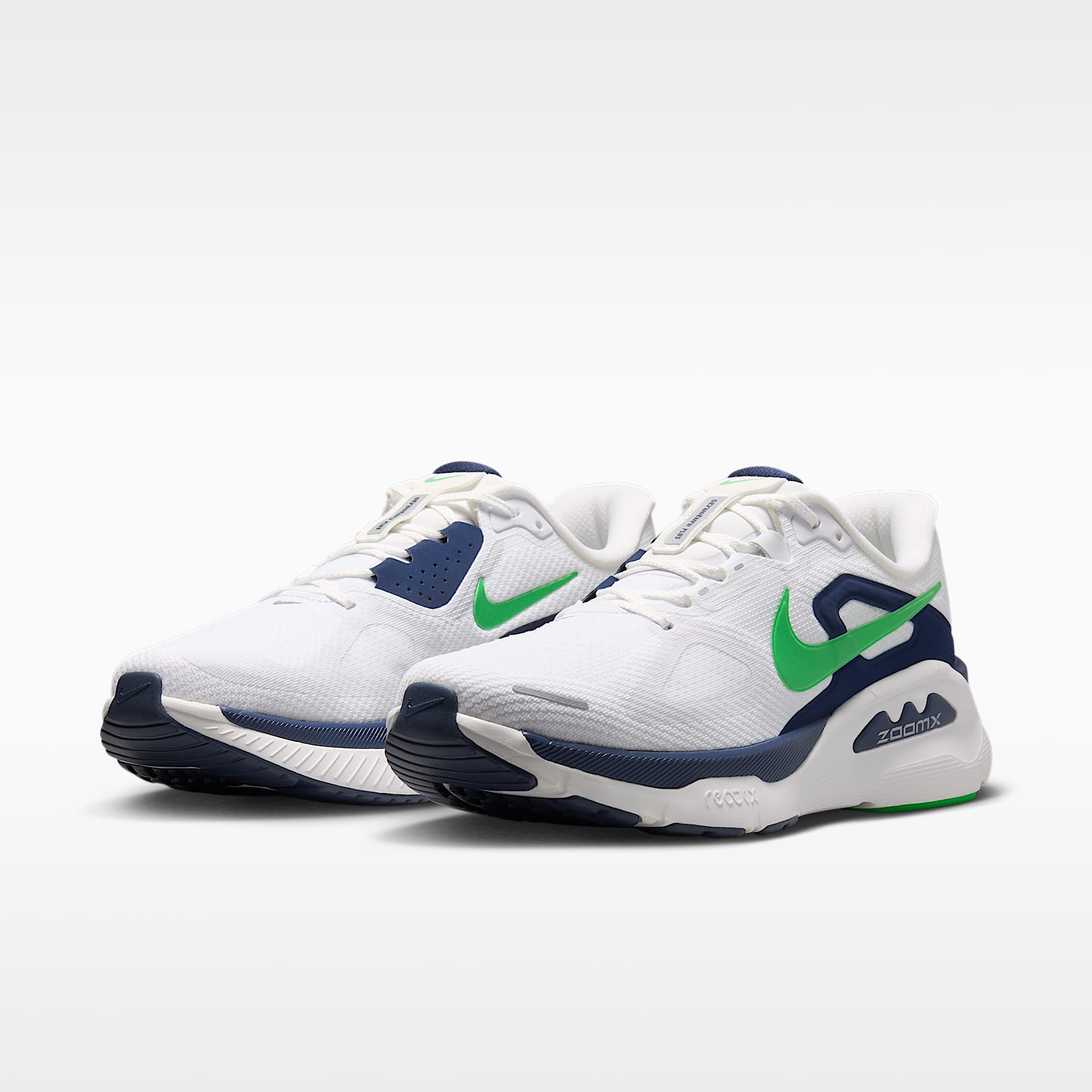 Nike Structure Plus Straßenlaufschuh (Herren) – Weiß/Midnight Navy/Summit White/Green Spark