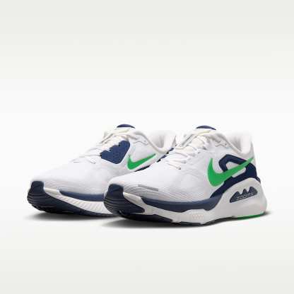 Nike Structure Plus Straßenlaufschuh (Herren) – Weiß/Midnight Navy/Summit White/Green Spark