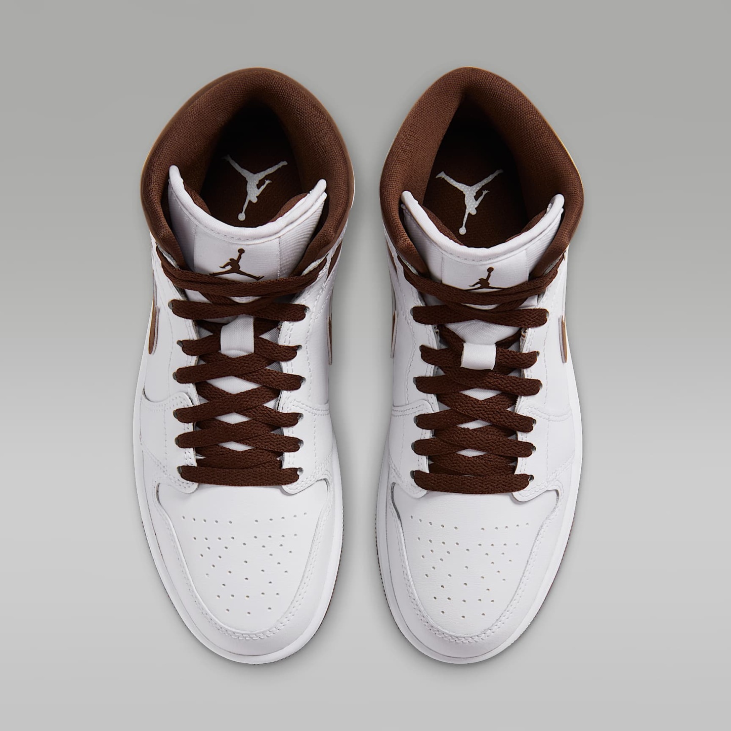 Air Jordan 1 Mid Schuh (Damen) – Weiß/Cacao Wow/Cacao Wow