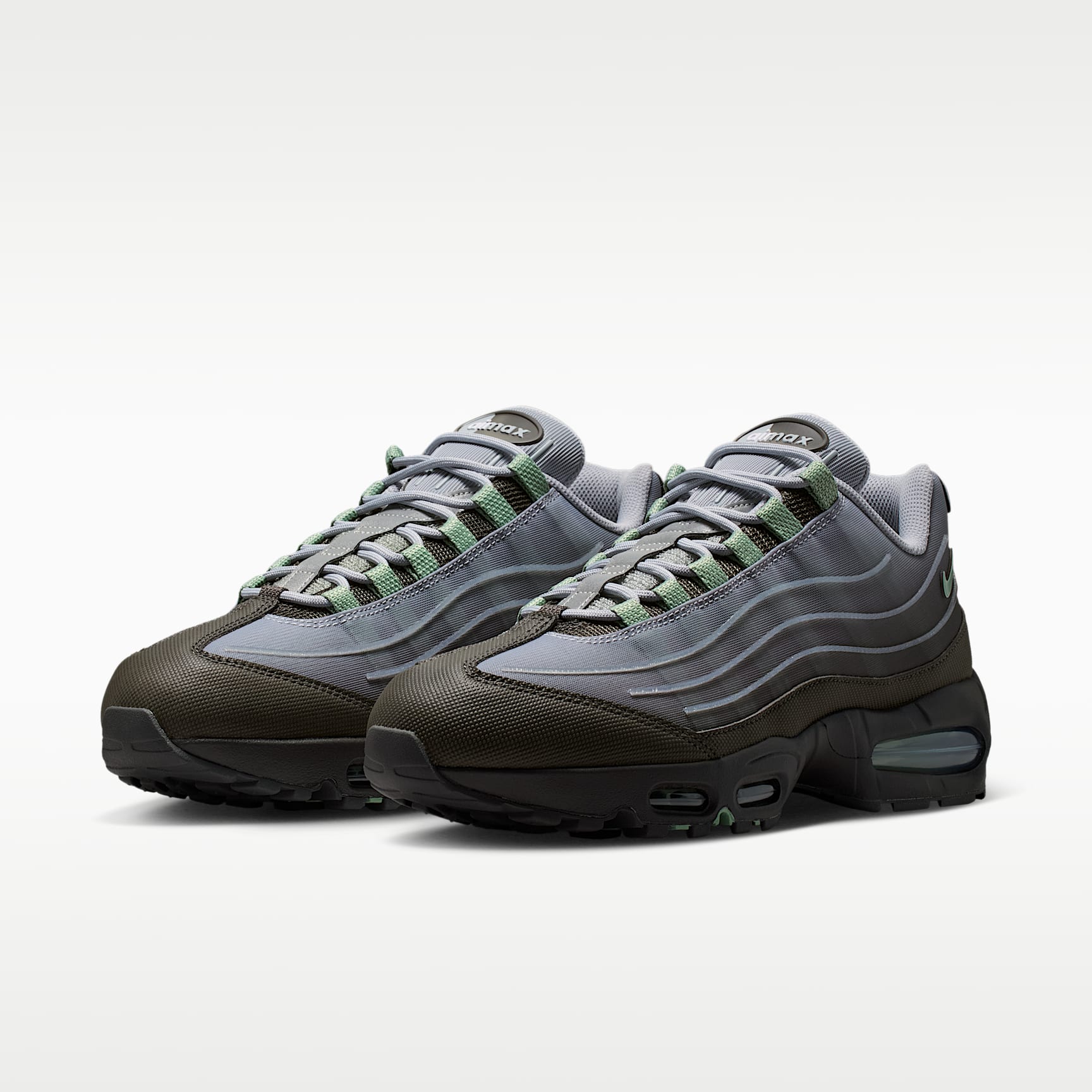 Nike Air Max 95 Big Bubble Tech Schuh (Herren) – Medium Ash/Wolf Grey/Metallic Silver/Steam