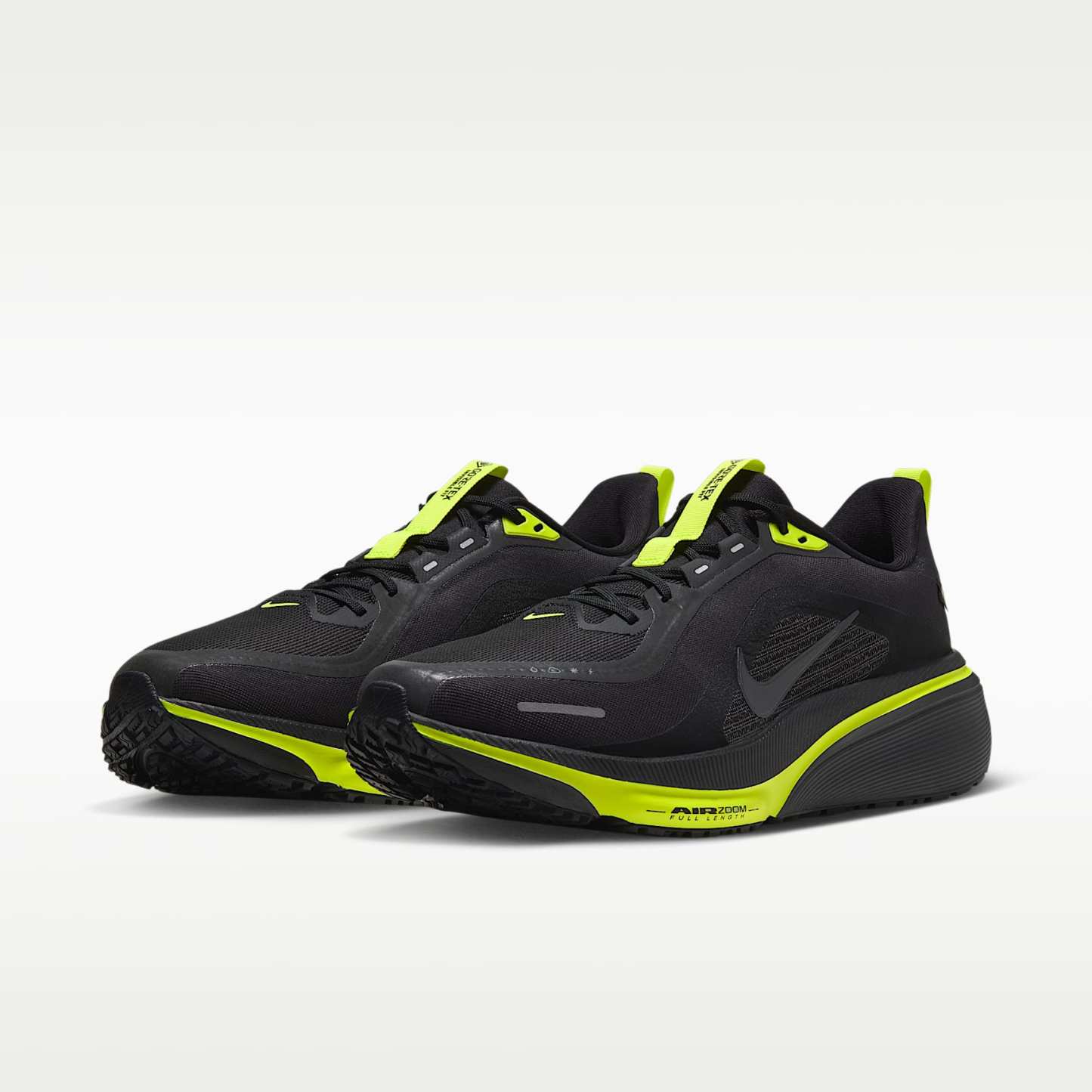 Nike Pegasus 42 GORE-TEX wasserdichter Straßenlaufschuh (Herren) – Schwarz/Lemon Venom/Metallic Dark Grey