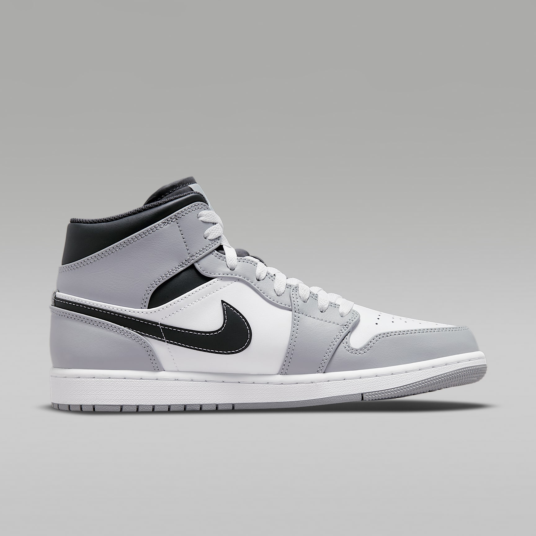 Air Jordan 1 Mid Schuh (Herren) – Light Smoke Grey/Anthracite/Weiß