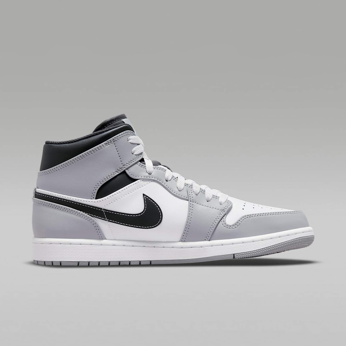 Air Jordan 1 Mid Schuh (Herren) – Light Smoke Grey/Anthracite/Weiß