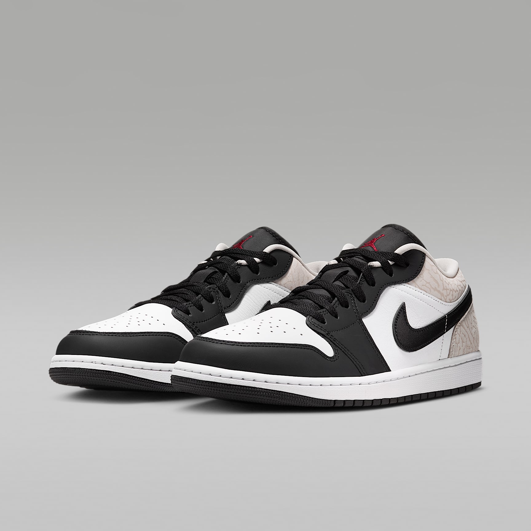 Air Jordan 1 Low SE Herrenschuh – Schwarz/Weiß/Light Orewood Brown/Team Red