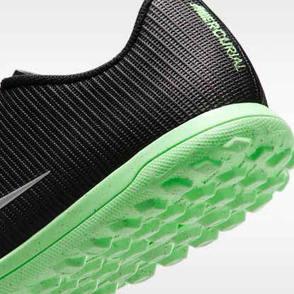 Nike Mercurial Vapor 17 Club Low-Top-Fußballschuh für Turf – Schwarz/Schwarz/Illusion Green
