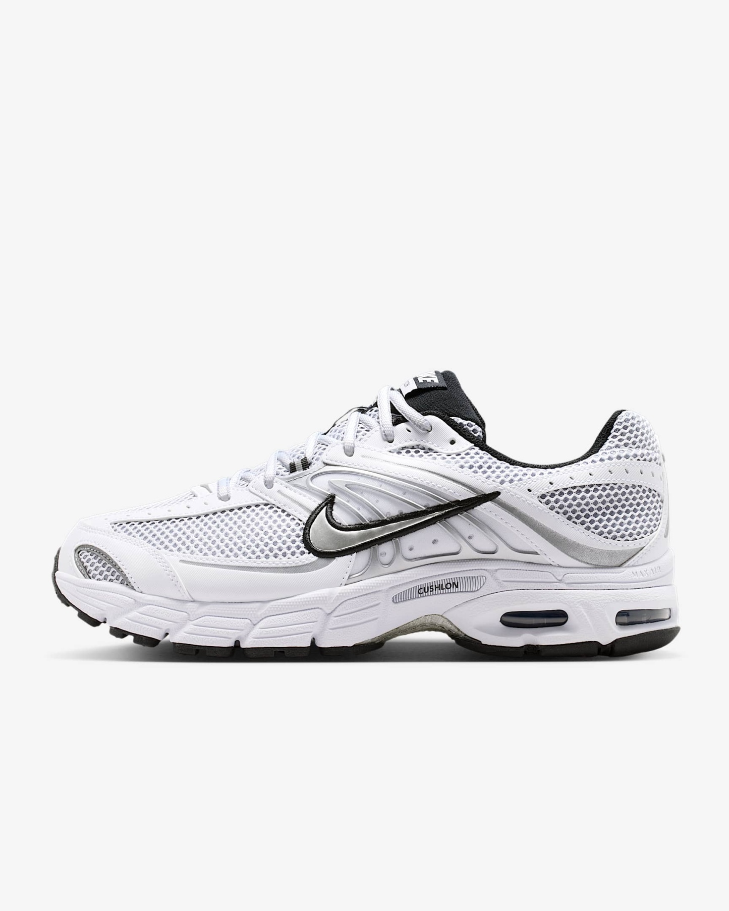 Nike Air Max Moto 2K Schuh (Herren) – Weiß/Schwarz/Wolf Grey/Metallic Silver