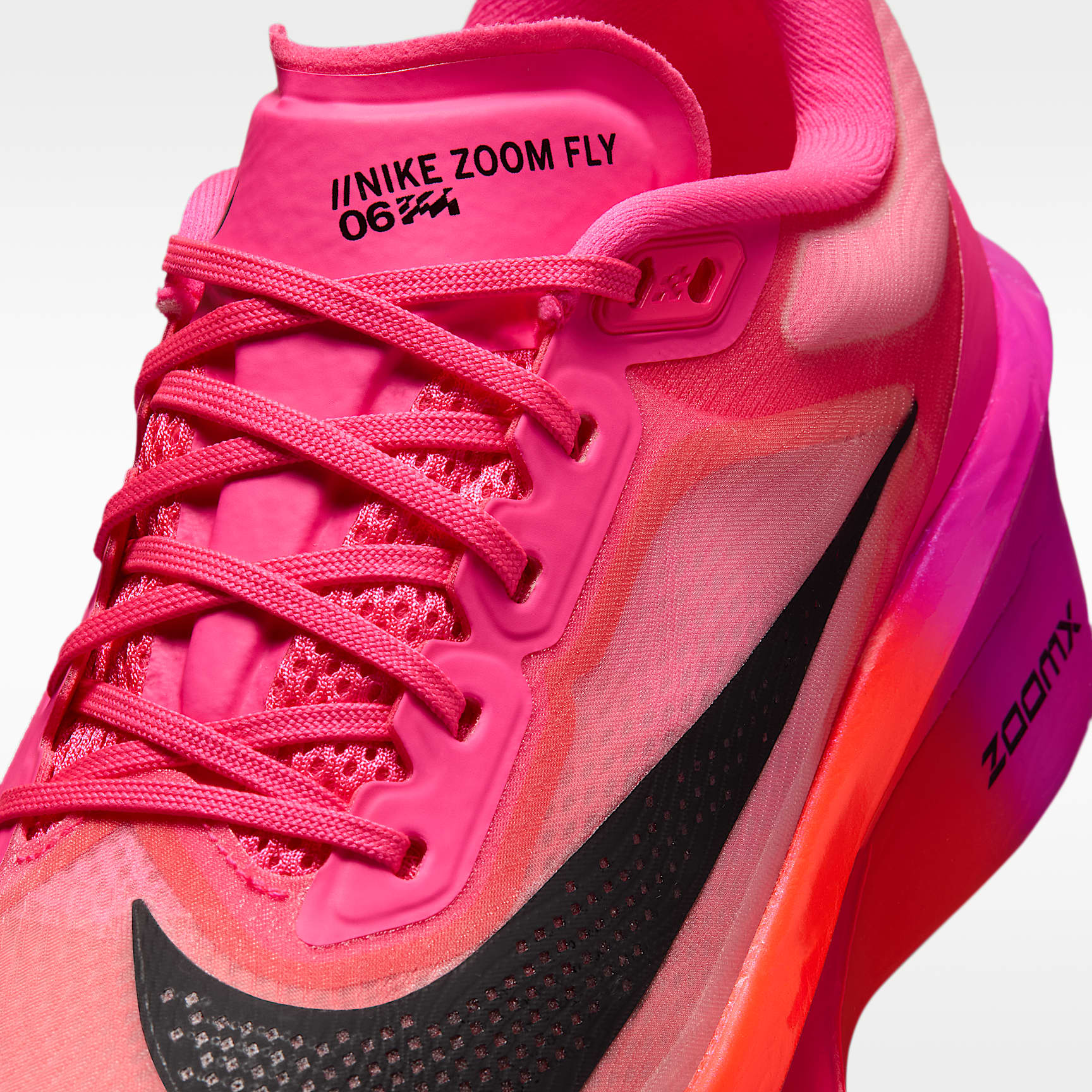 Nike Zoom Fly 6 Straßenlaufschuh für Wettkämpfe (Damen) – Hyper Pink/Laser Crimson/Fuchsia Blast/Schwarz