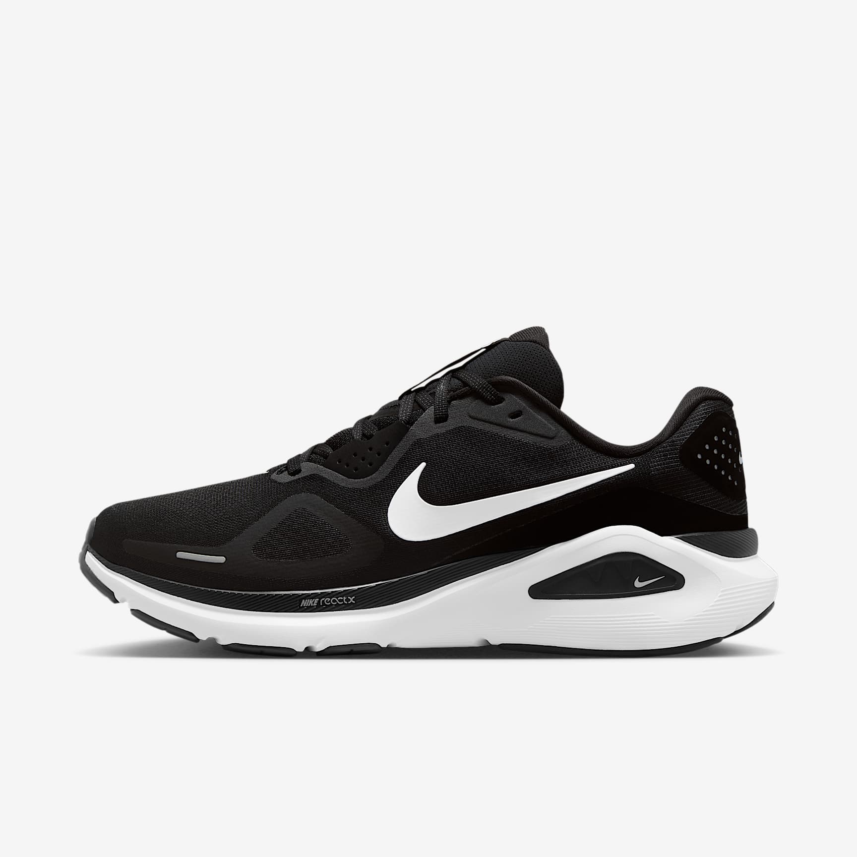 Nike Structure 26 Straßenlaufschuh (Herren) – Schwarz/Cool Grey/Metallic Silver/Weiß