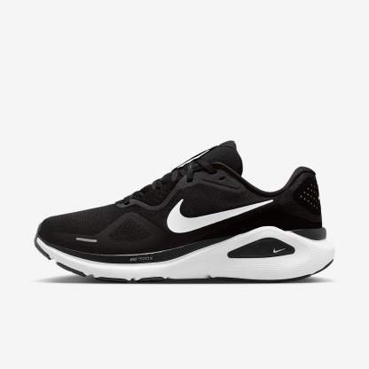 Nike Structure 26 Straßenlaufschuh (Herren) – Schwarz/Cool Grey/Metallic Silver/Weiß