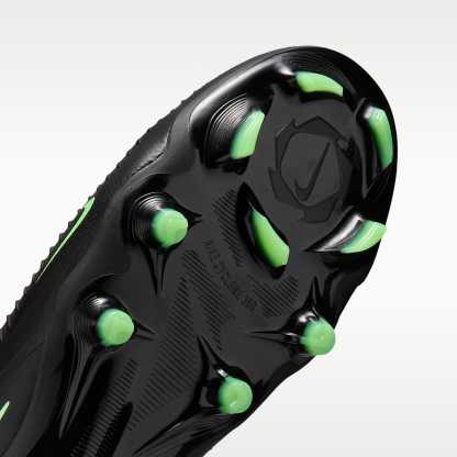 Nike Phantom 6 Low Pro Fußballschuh für normalen Rasen – Schwarz/Schwarz/Illusion Green