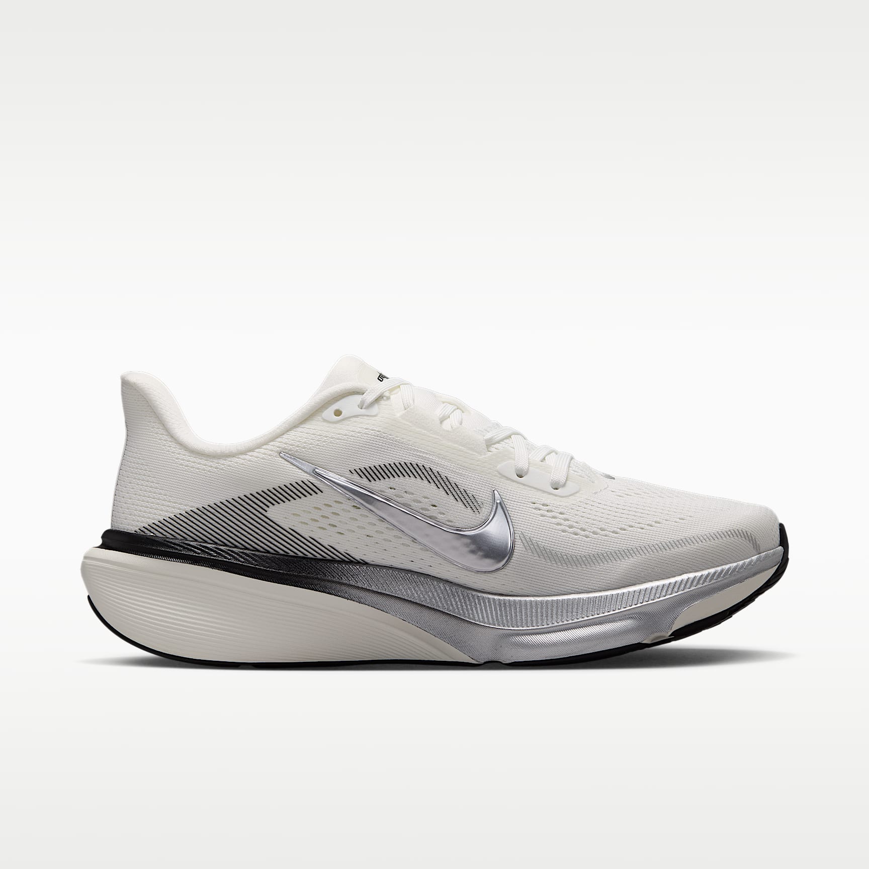 Nike Pegasus 42 Straßenlaufschuh (Damen) – Summit White/Sail/Schwarz/Metallic Silver