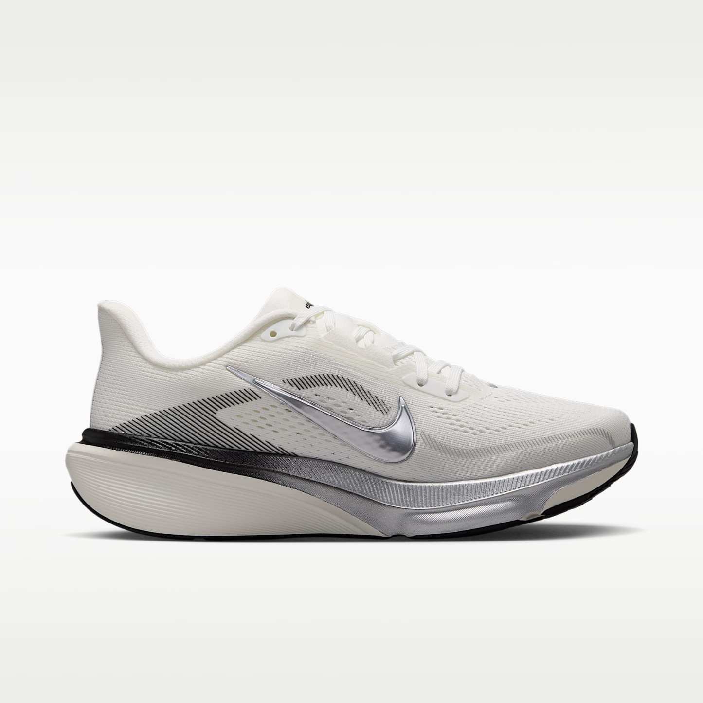 Nike Pegasus 42 Straßenlaufschuh (Damen) – Summit White/Sail/Schwarz/Metallic Silver
