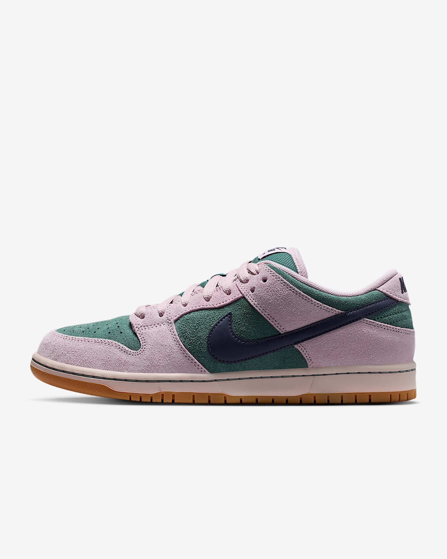 Nike SB Dunk Low Pro Skateboardschuh – Mineral Slate/Particle Rose/Silt Red/Dark Raisin