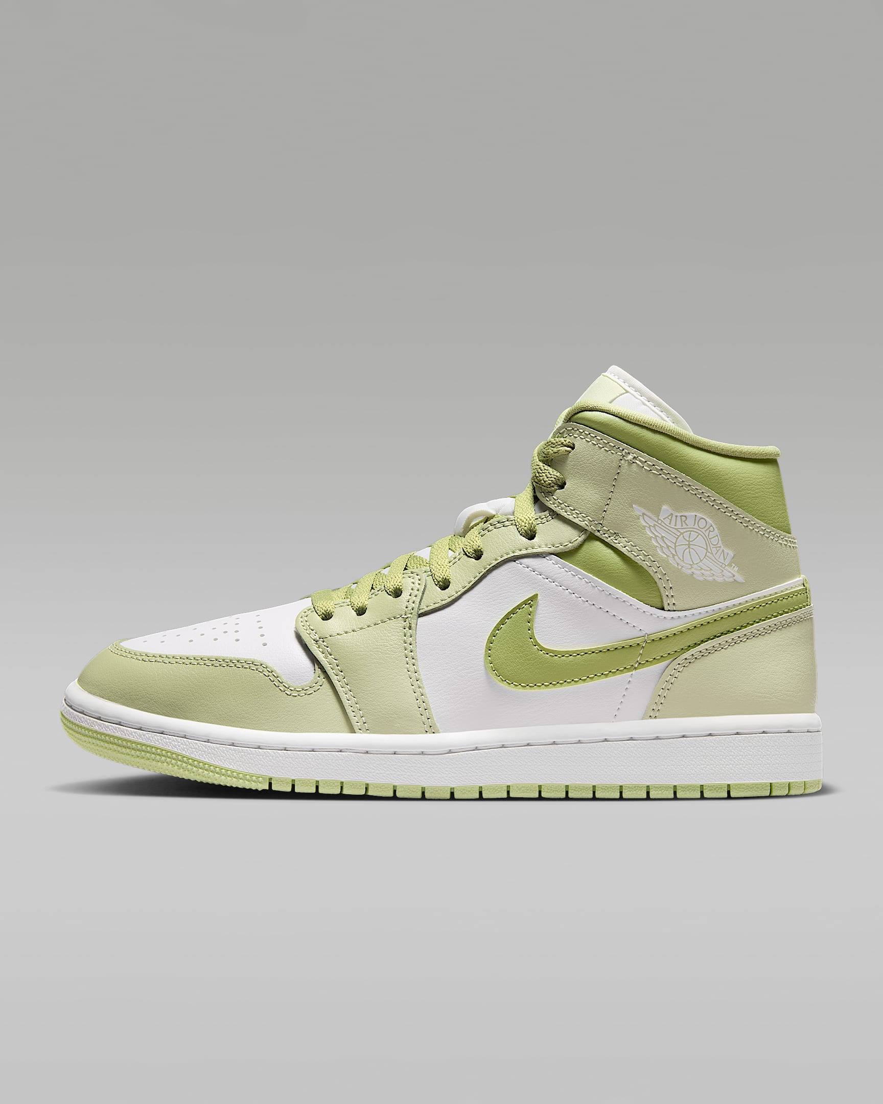 Air Jordan 1 Mid Schuh (Damen) – Olive Aura/Lawn/Coconut Milk/Sail