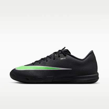 Nike Mercurial Vapor 17 Academy Low-Top-Fußballschuh für Hallen- und Hartplätze – Schwarz/Schwarz/Illusion Green