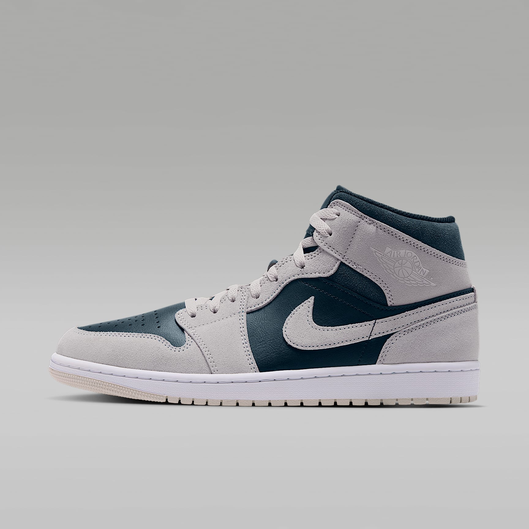 Air Jordan 1 Mid Herrenschuh – Light Orewood Brown/Midnight Spruce/Weiß/Pale Ivory