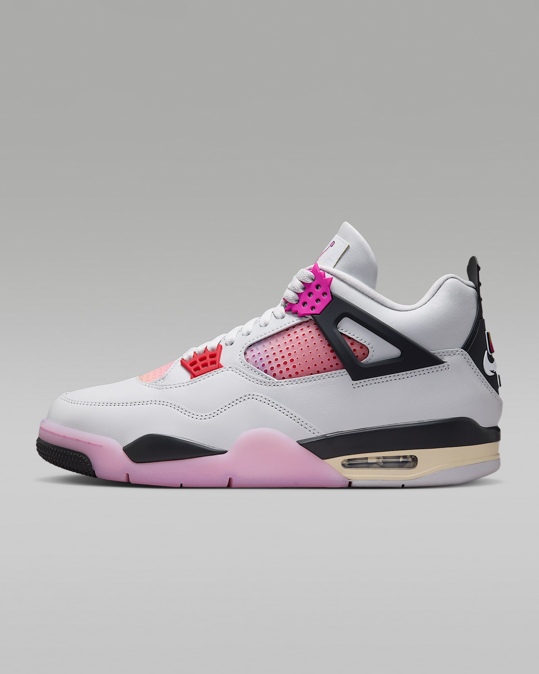 Air Jordan 4 Retro "Comic" Schuh (Herren) – Off White/Anthracite/Fire Pink