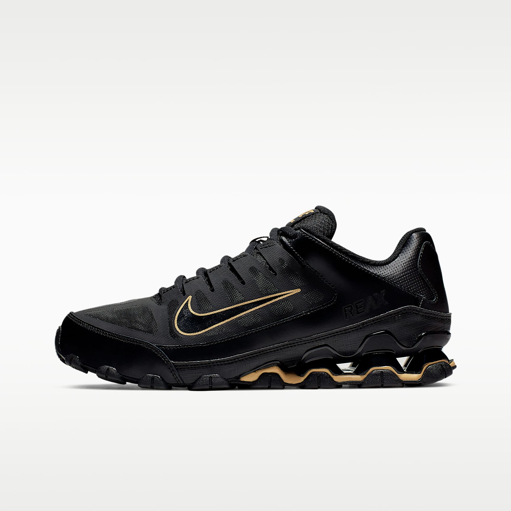 Nike Reax 8 TR Workout-Schuh für Herren – Schwarz/Schwarz/Metallic Gold