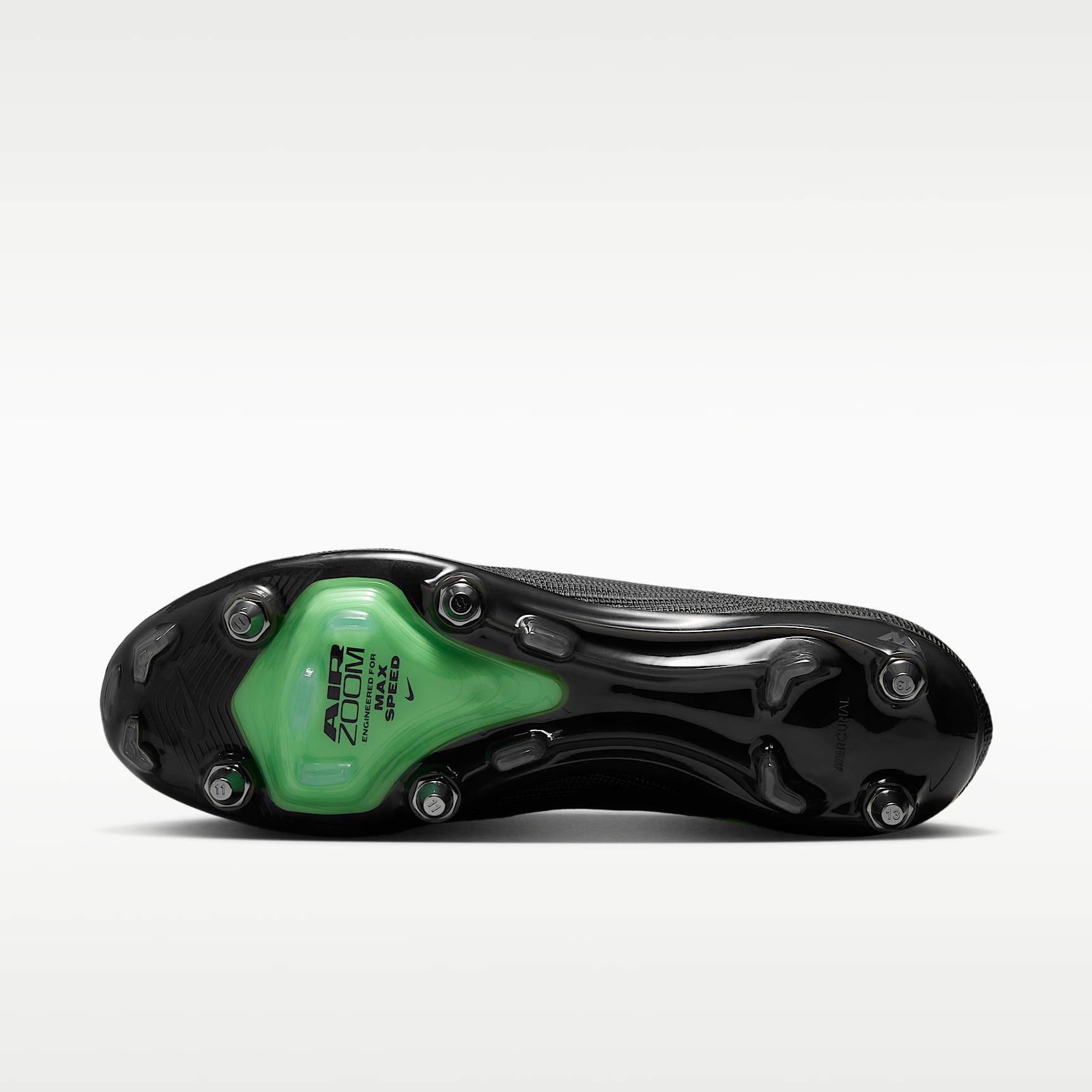 Nike Mercurial Superfly 11 Elite Low-Top-Fußballschuh für weichen Rasen – Schwarz/Schwarz/Illusion Green