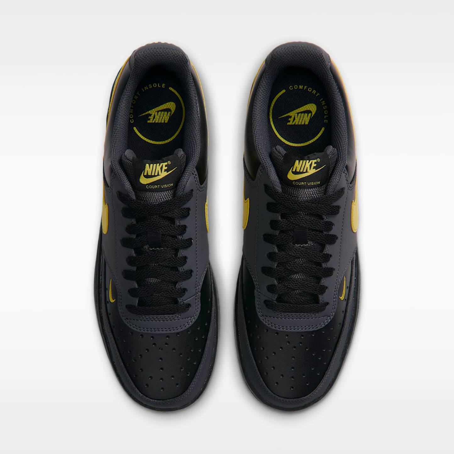 Nike Court Vision Low Herrenschuh – Dark Smoke Grey/Schwarz/Chrome Yellow