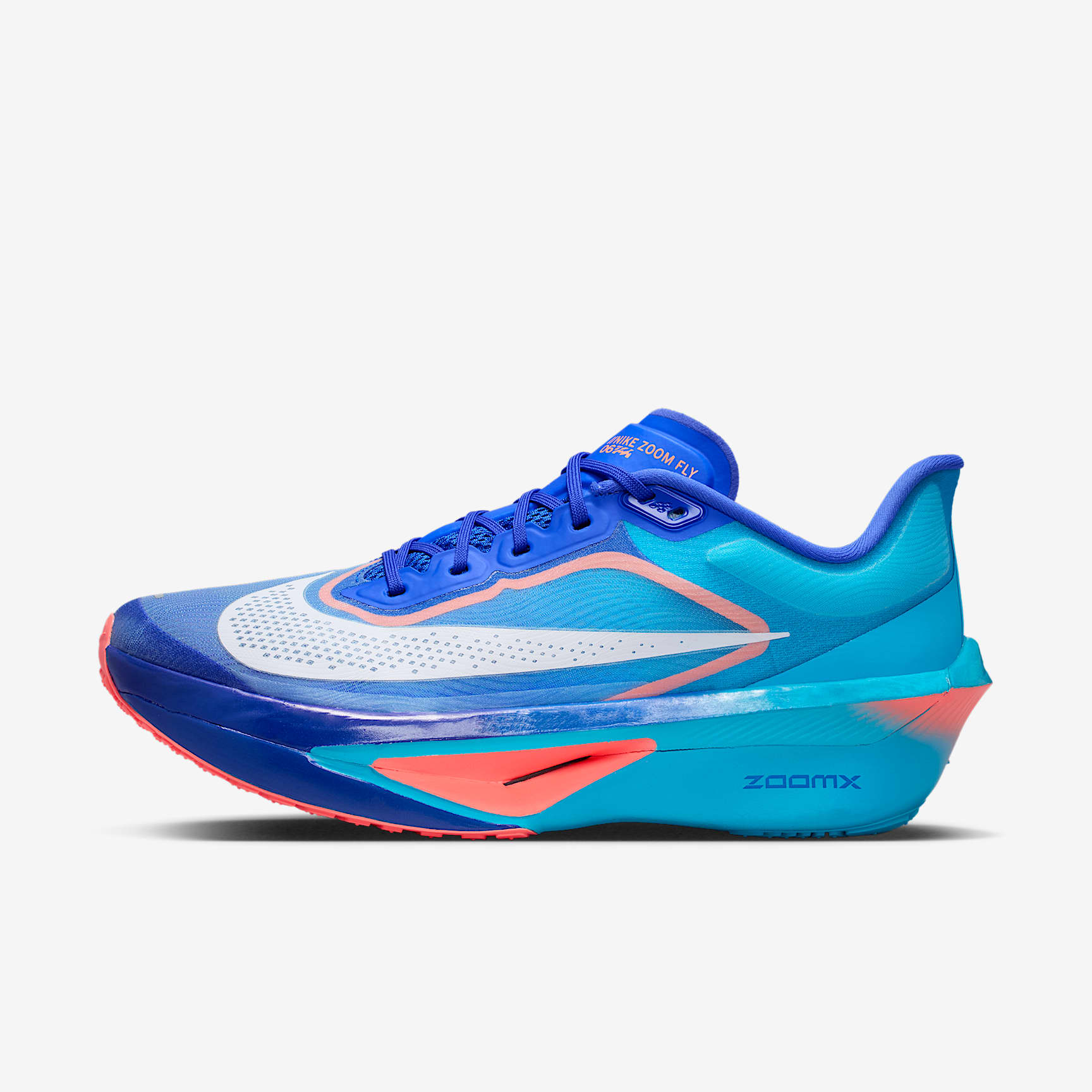 Nike Zoom Fly 6 Straßenlaufschuh für Wettkämpfe (Herren) – Racer Blue/Blue Lightning/Atomic Pink/Weiß
