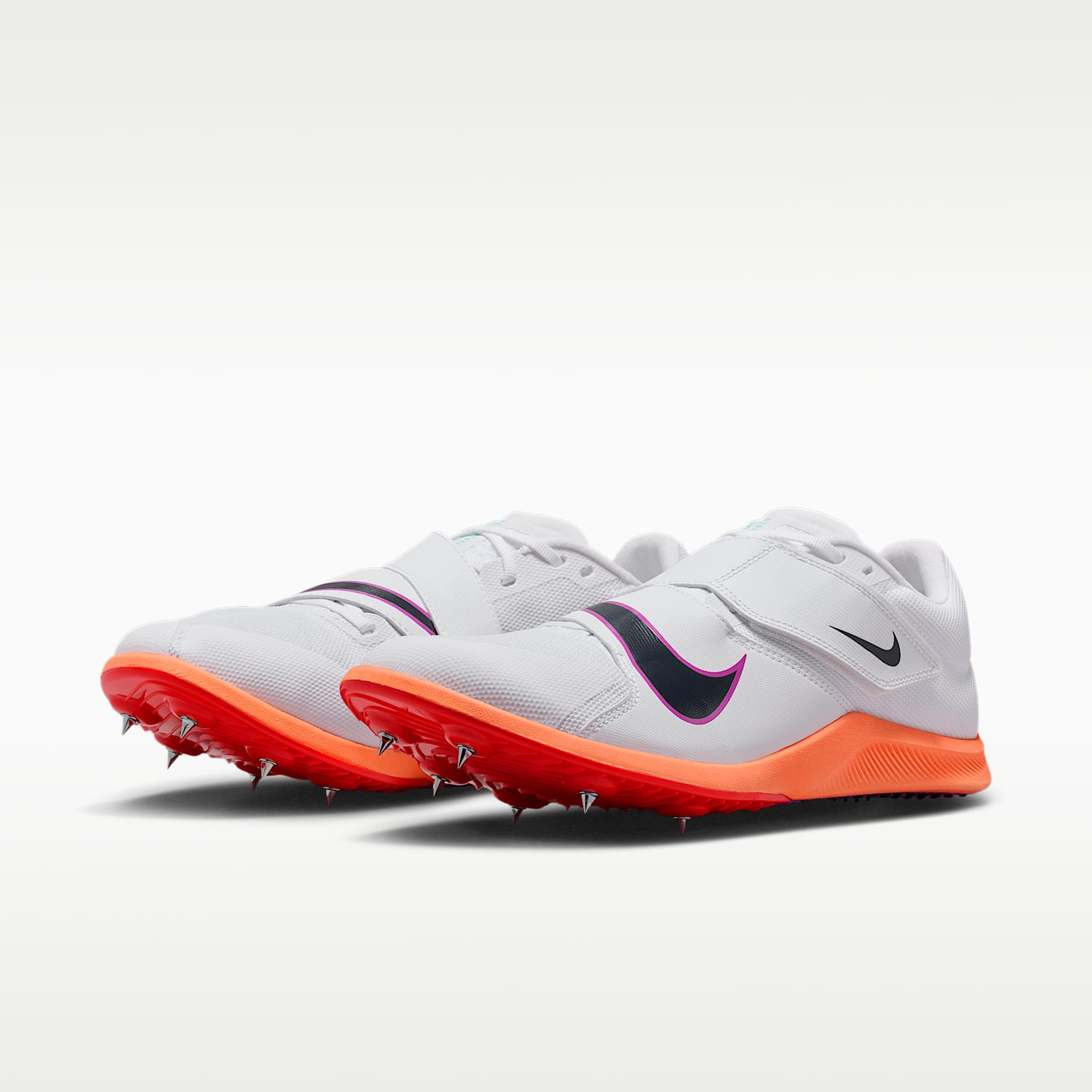 Nike Zoom Rival Jump Sprung-Spikes für Leichtathletik – Weiß/Hyper Turquoise/Bright Crimson/Obsidian