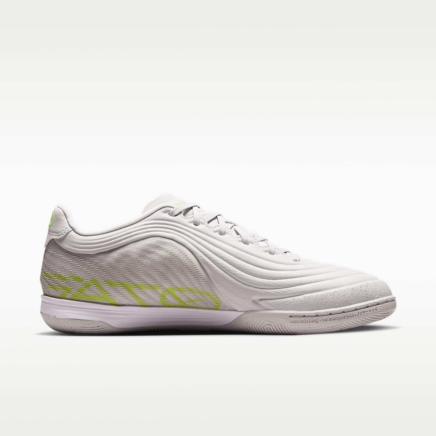 Nike Tiempo Reactgato Low Top Fußballschuh für Hallen- und Hartplätze – Vast Grey/Lemon Venom/Moon Particle