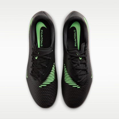 Nike Phantom 6 Low Academy Fußballschuh für verschiedene Böden – Schwarz/Schwarz/Illusion Green