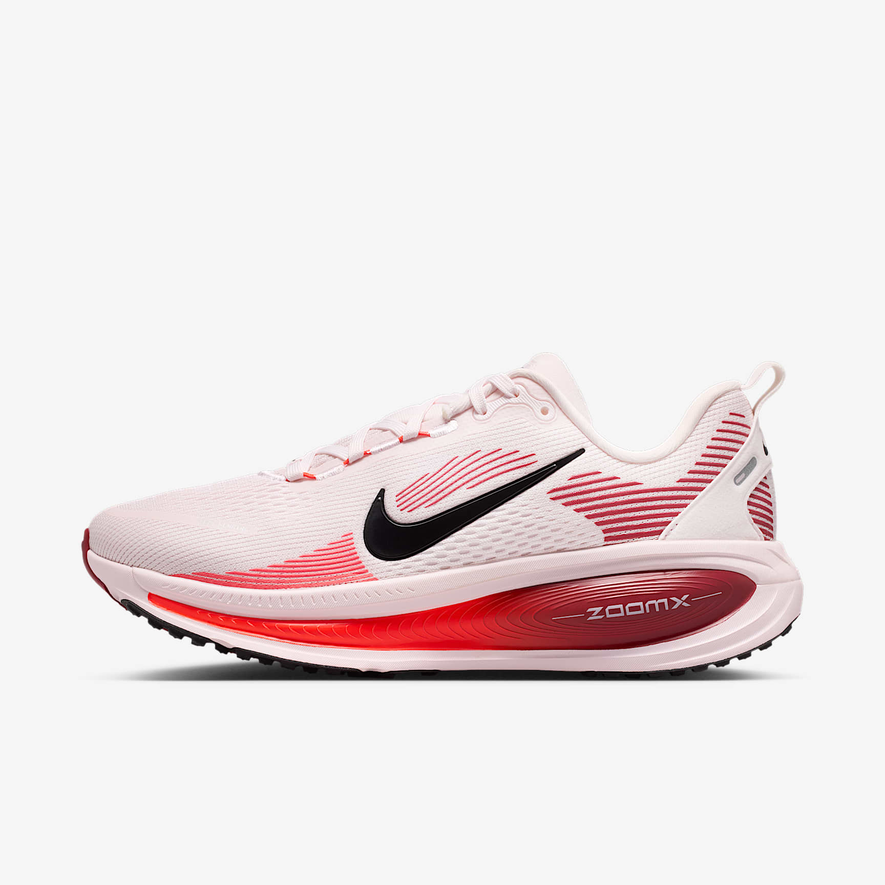 Nike Vomero 18 Straßenlaufschuh (Damen) – Pearl Pink/Team Crimson/Bright Crimson/Schwarz
