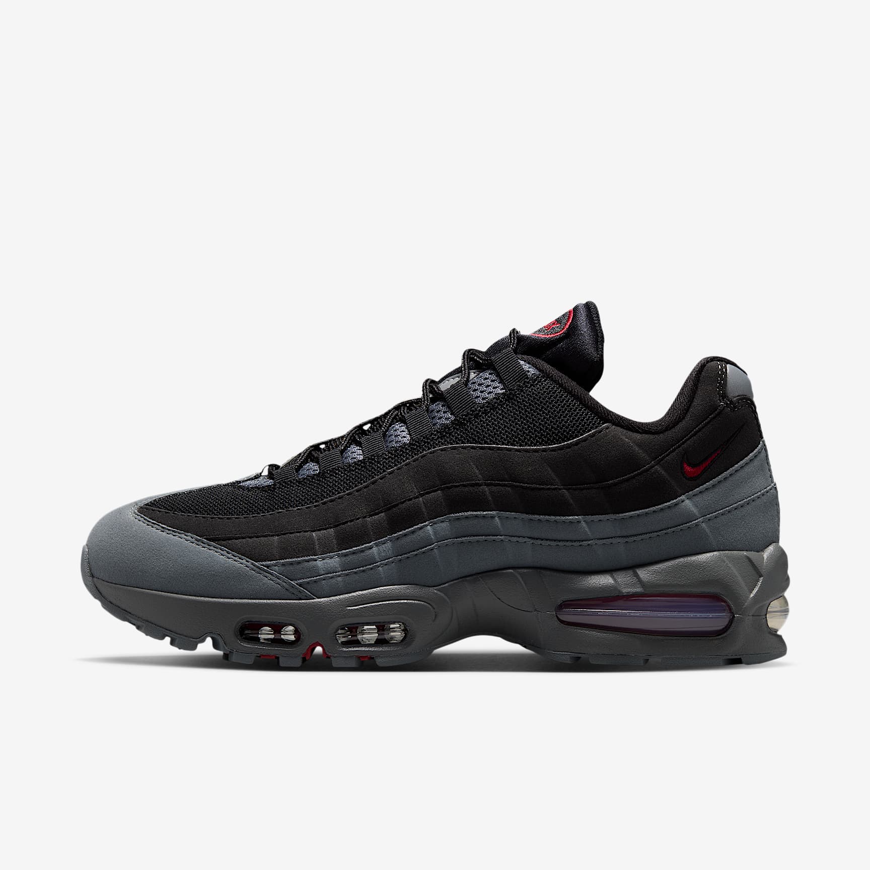 Nike Air Max 95 Big Bubble "OG" Schuh (Herren) – Schwarz/Smoke Grey/Dark Smoke Grey/Tough Red