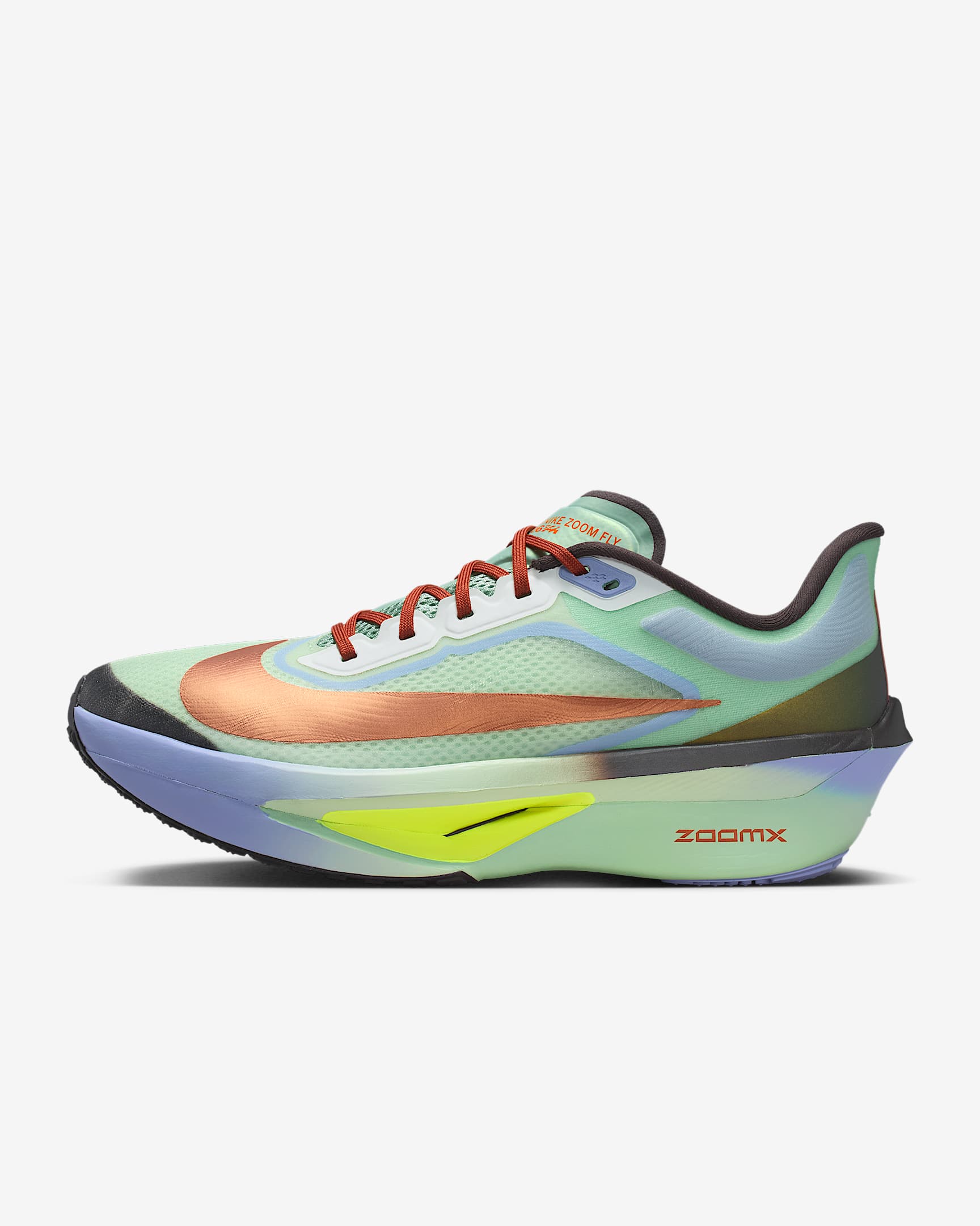 Nike Zoom Fly 6 Straßenlaufschuh für Wettkämpfe (Herren) – Steam/Frosted Spruce/Purple Fade/Rugged Orange