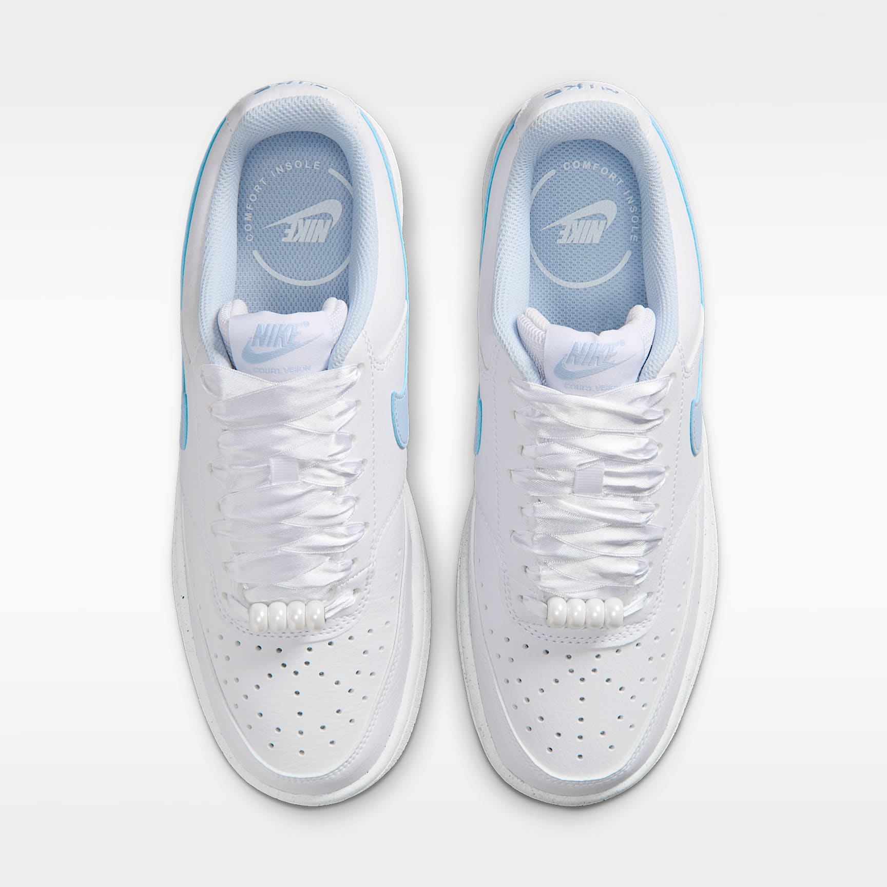 Nike Court Vision Low Schuh (Damen) – Weiß/Hydrogen Blue