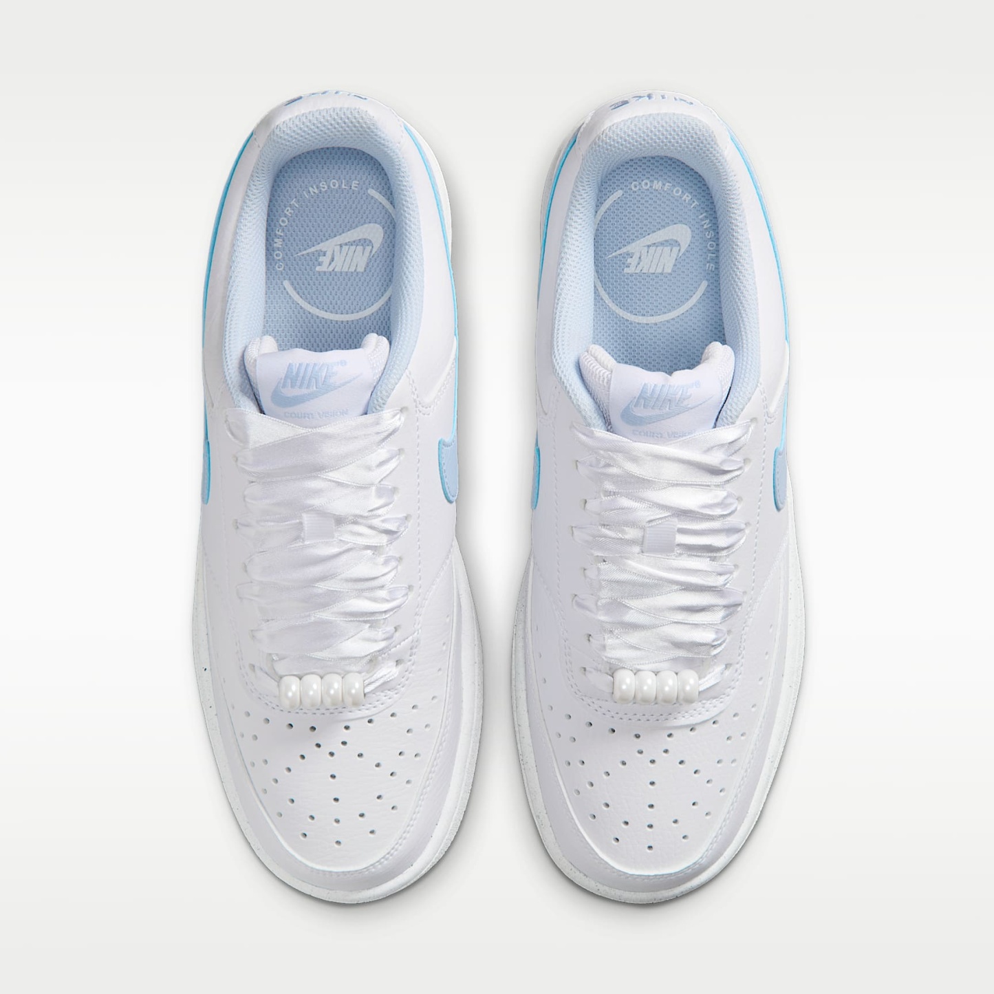 Nike Court Vision Low Schuh (Damen) – Weiß/Hydrogen Blue