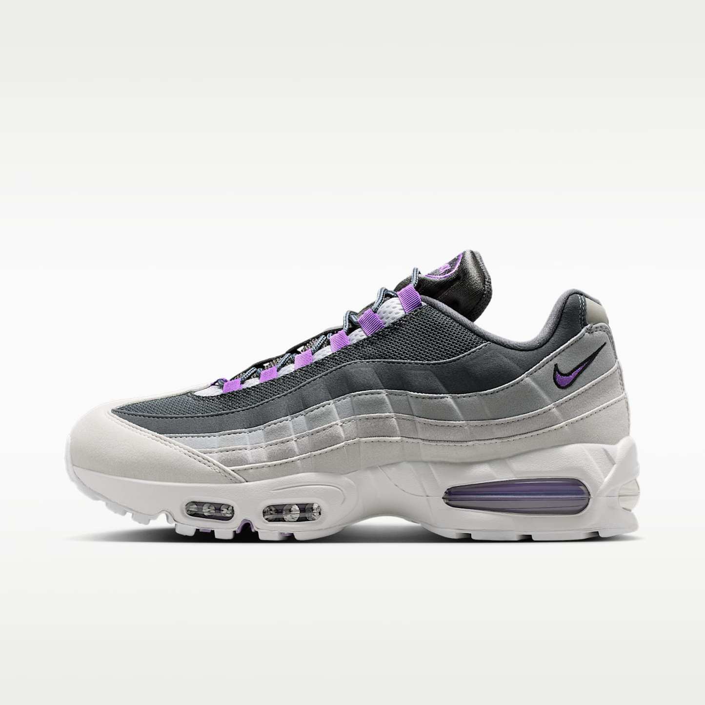 Nike Air Max 95 Big Bubble "OG" Schuh (Herren) – Photon Dust/Dark Grey/Grey Fog/Bright Violet
