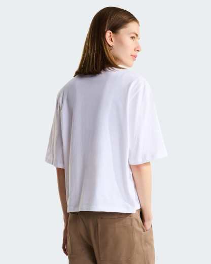 TNF™ Essential Simple Dome Boxy T-Shirt mit lockerer Passform Damen – TNF White