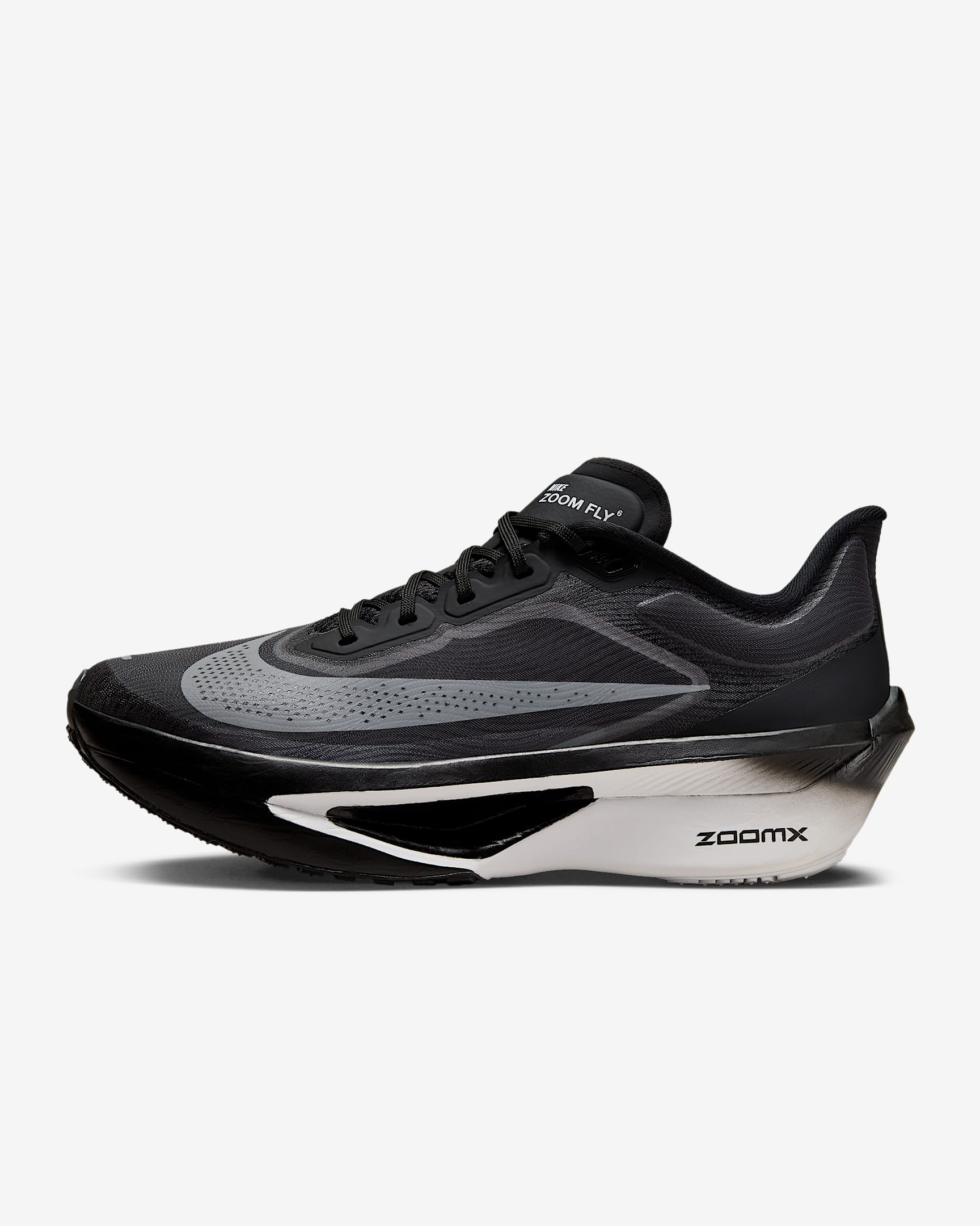Nike Zoom Fly 6 Straßenlaufschuh für Wettkämpfe (Damen) – Schwarz/Light Smoke Grey/Weiß