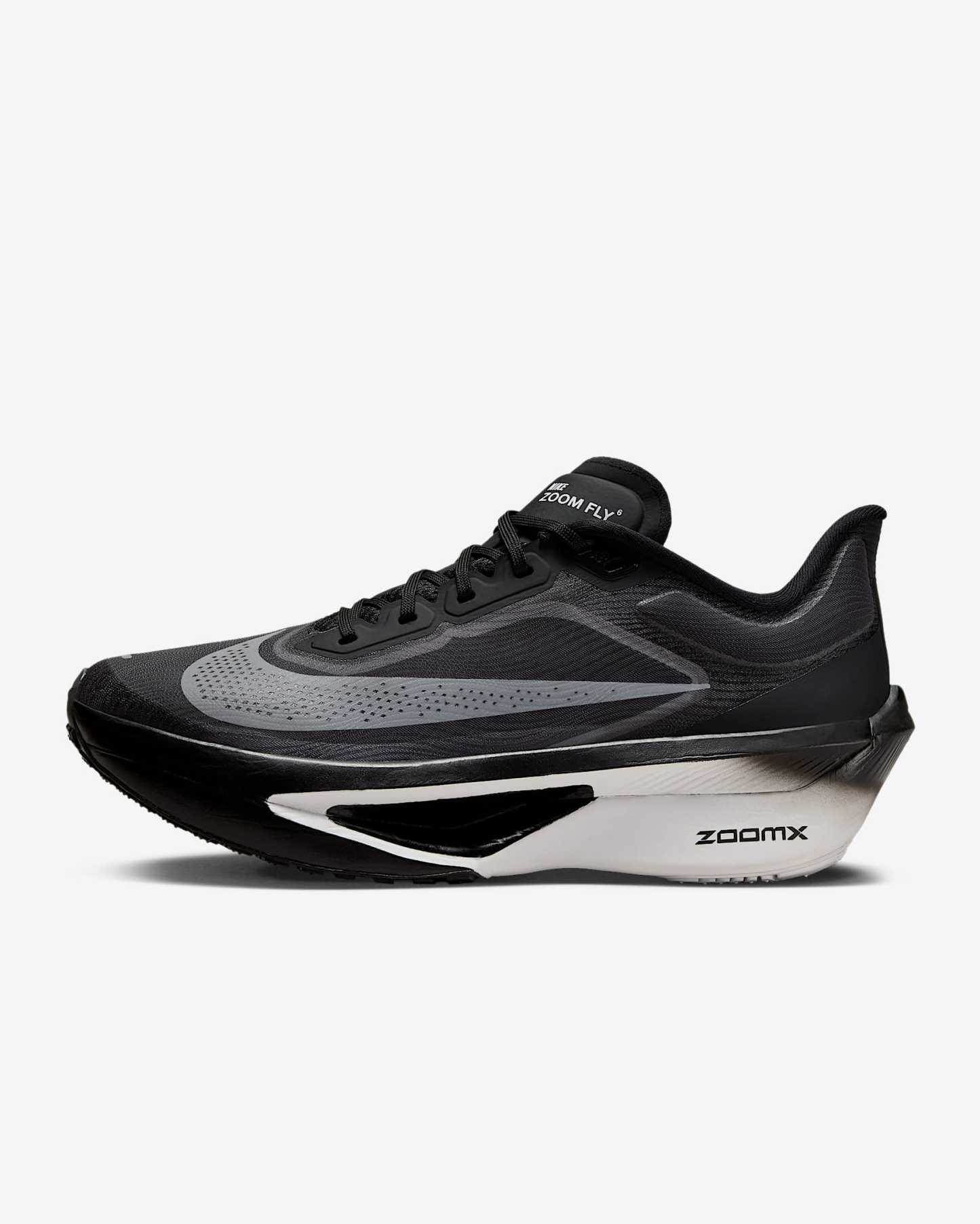Nike Zoom Fly 6 Straßenlaufschuh für Wettkämpfe (Damen) – Schwarz/Light Smoke Grey/Weiß